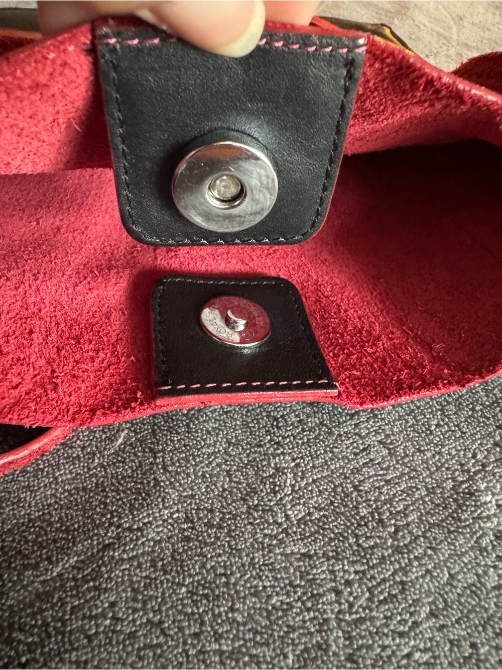 Vintage Esprit Black Tote with Red Straps - Picture 4 of 5